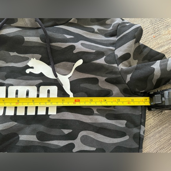 NEW Puma Black Camo Logo Essentials+ Long Sleeve Hoodie Sweatshirt Womens XS - Picture 4 of 5